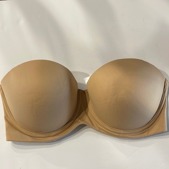 SOMA Embraceable Strapless full coverage bra underwire warm amber / tan 34DD - Picture 3 of 13